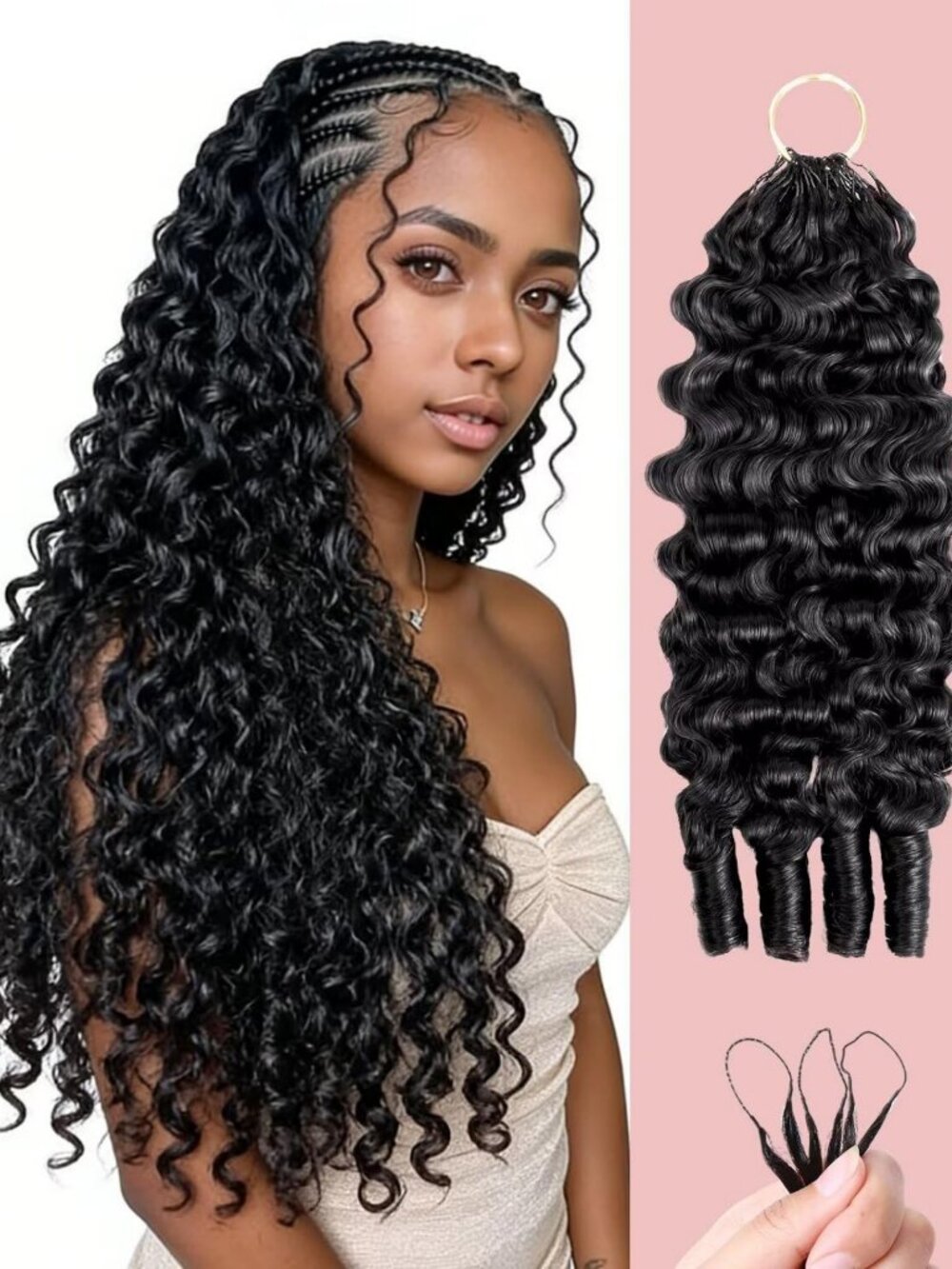 Human Crochet Hair for Black Women, 18 Inch Feather Human Hair Extensions 55g 40